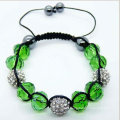 La pulsera verde del grano de cristal de Shamballa modela los bracelets al por mayor